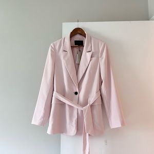 Banana Republic Factory Pink Blush Tie Waist Blazer Size 12 NWT